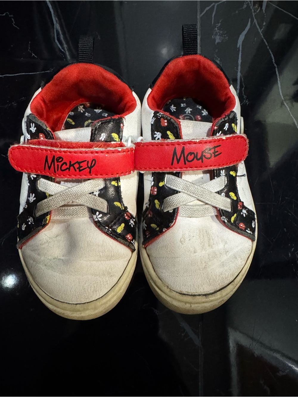 Disney Kids White and Red Mickey Mouse Velcro Sneakers